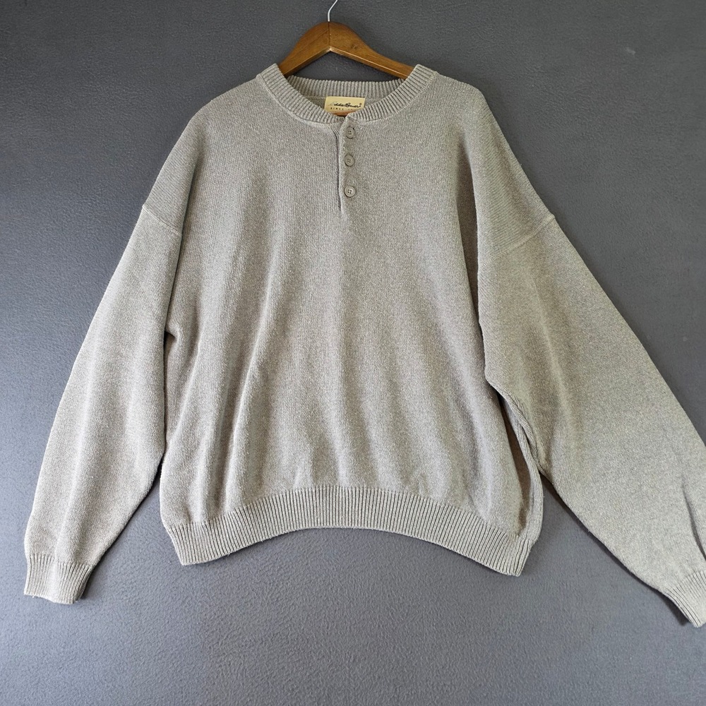 Eddie Bauer Mens XXL Gray Cotton Knit Crewneck Sweater SKU‎ 3321
